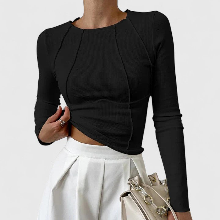 Rozminda | Relaxed Long Sleeve Knit Top