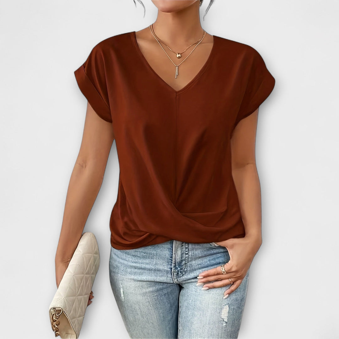 Carlinda | Elegant V-Neck Knit Top
