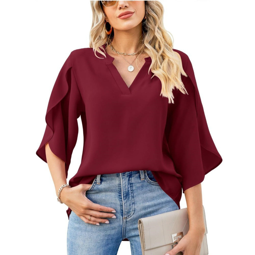 Leni™ | Elegant V-Neck Top