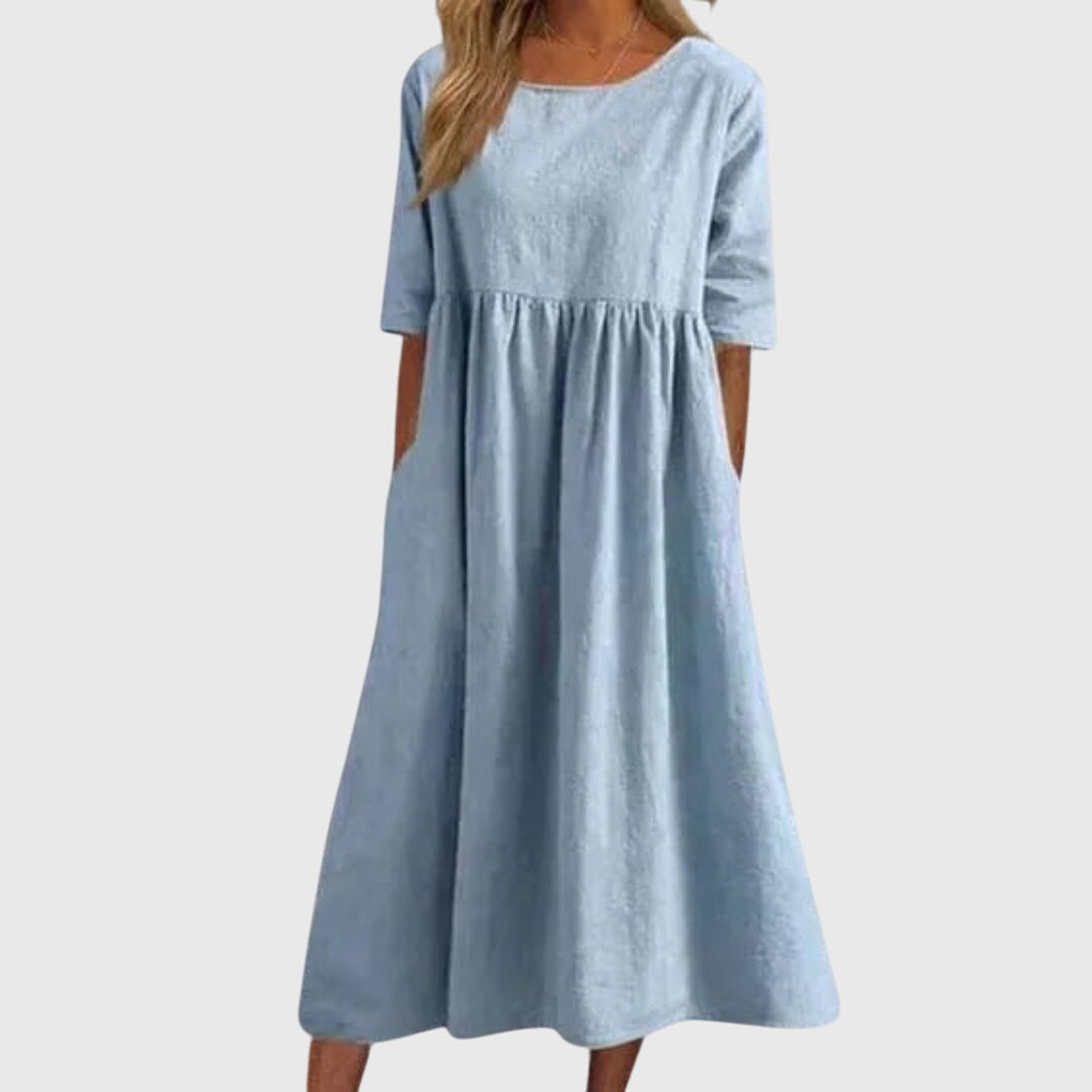 Haisley™ | Elegant Short-Sleeve Midi Dress