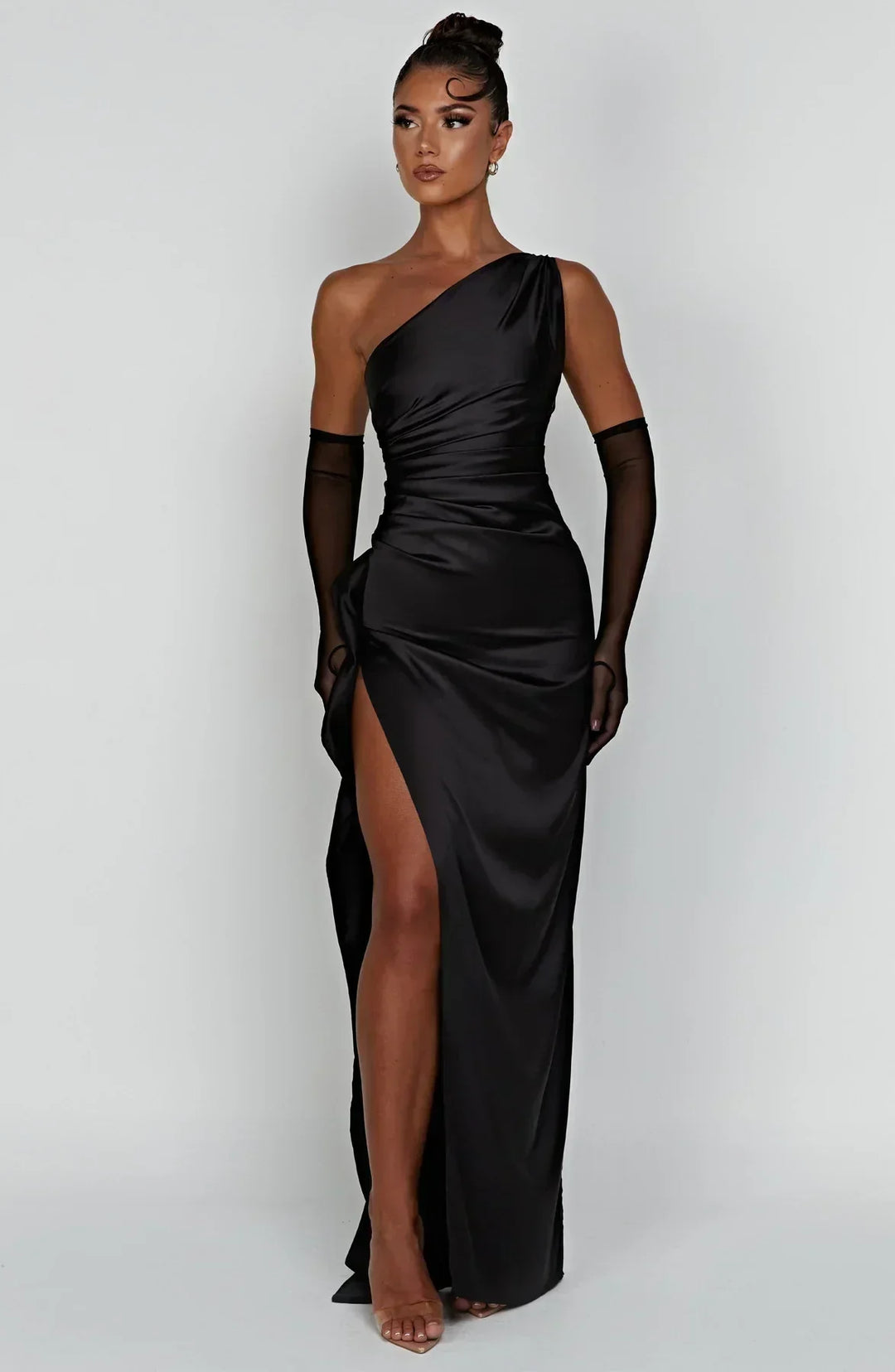 Isabeau | Satin One-Shoulder Wedding Guest Dress