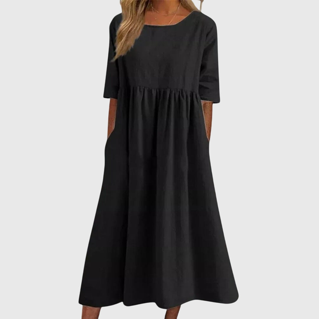 Haisley™ | Elegant Short-Sleeve Midi Dress