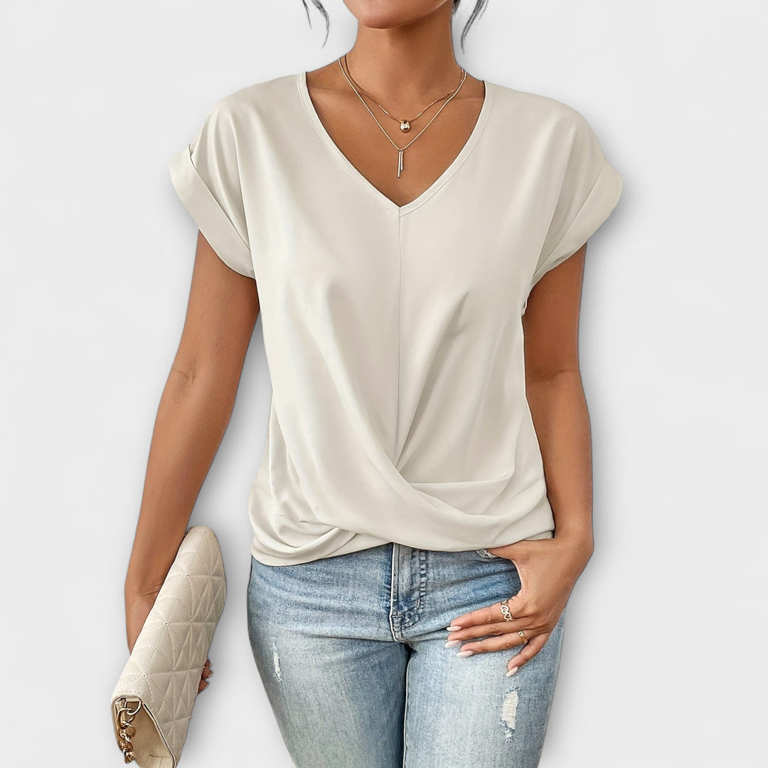 Carlinda | Elegant V-Neck Knit Top
