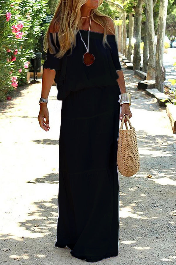 Jennifer | Casual Off-Shoulder Beach Maxi Dress