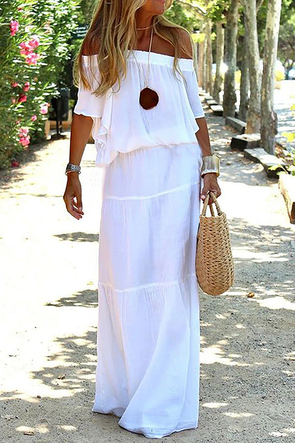 Jennifer | Casual Off-Shoulder Beach Maxi Dress