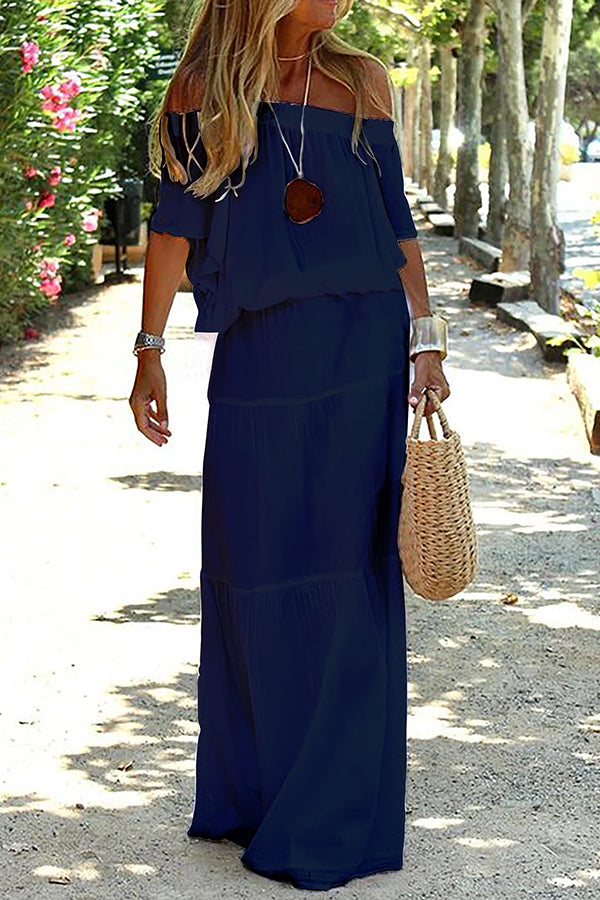 Jennifer | Casual Off-Shoulder Beach Maxi Dress