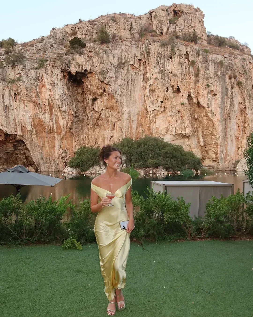Daphne | Off-Shoulder Yellow Wedding Guest Dress